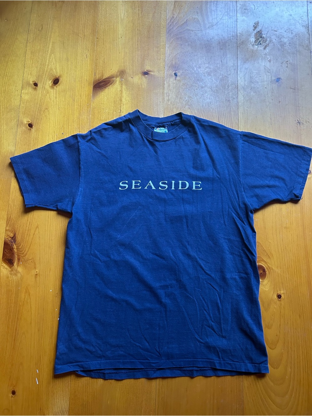 Vintage SEASIDE Navy Short Sleeve Shirt
